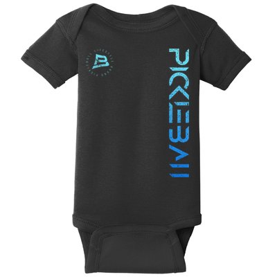 Pickleball Distressed Blue Gradient Casual Design Baby Bodysuit