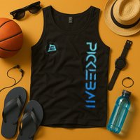 Pickleball Distressed Blue Gradient Casual Design Tank Top