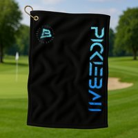 Pickleball Distressed Blue Gradient Casual Design Golf Towel
