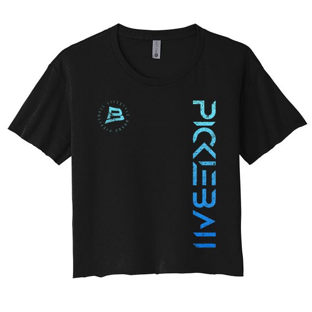Pickleball Distressed Blue Gradient Casual Design Crop Top