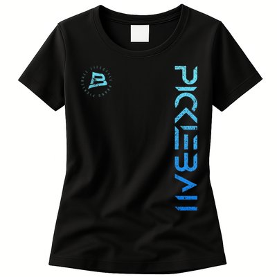 Pickleball Distressed Blue Gradient Casual Design Womens T-Shirt