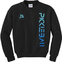 Pickleball Distressed Blue Gradient Casual Design Kids Sweatshirt