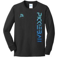 Pickleball Distressed Blue Gradient Casual Design Kids Long Sleeve Shirt