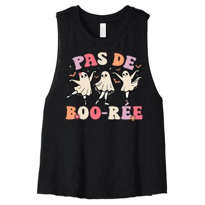 Pas De BooréE Ghost Ballet Dancer Halloween Dance Teacher Women's Racerback Cropped Tank