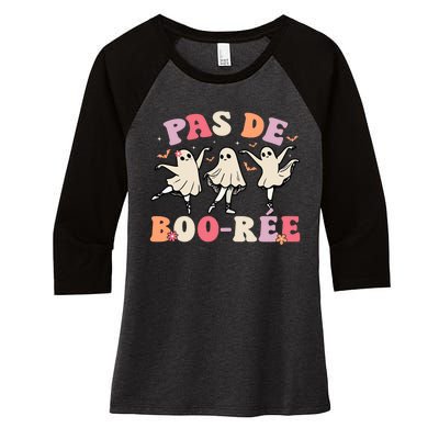 Pas De BooréE Ghost Ballet Dancer Halloween Dance Teacher Women's Tri-Blend 3/4-Sleeve Raglan Shirt