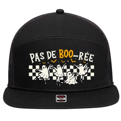 Pas De BooréE Ghost Ballet Dancer Halloween Dance Teacher 7 Panel Mesh Trucker Snapback Hat