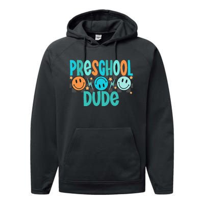 Prek Dude Back To School First Day Of Preschool Gift Performance Fleece Hoodie