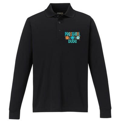 Prek Dude Back To School First Day Of Preschool Gift Performance Long Sleeve Polo