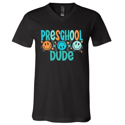 Prek Dude Back To School First Day Of Preschool Gift V-Neck T-Shirt