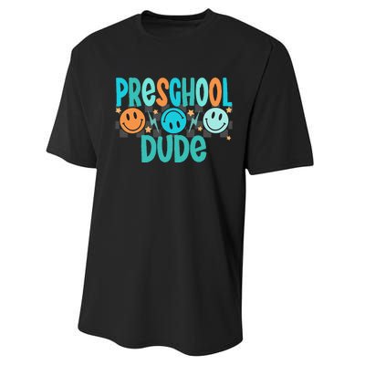 Prek Dude Back To School First Day Of Preschool Gift Performance Sprint T-Shirt