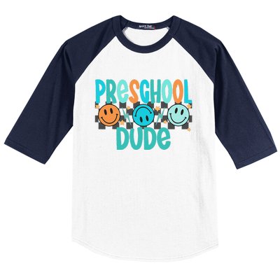 Prek Dude Back To School First Day Of Preschool Gift Baseball Sleeve Shirt