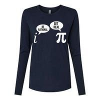 Pi Day Be Rational Get Real Funny Math Equation Teacher Nerd Womens Cotton Relaxed Long Sleeve T-Shirt