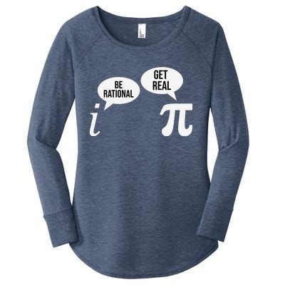 Pi Day Be Rational Get Real Funny Math Equation Teacher Nerd Women's Perfect Tri Tunic Long Sleeve Shirt