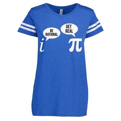 Pi Day Be Rational Get Real Funny Math Equation Teacher Nerd Enza Ladies Jersey Football T-Shirt