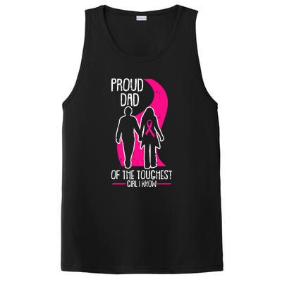 Proud Dad Breast Cancer Awareness Pink Ribbon Girl Warrior PosiCharge Competitor Tank