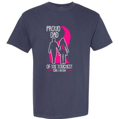 Proud Dad Breast Cancer Awareness Pink Ribbon Girl Warrior Garment-Dyed Heavyweight T-Shirt