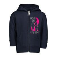 Proud Dad Breast Cancer Awareness Pink Ribbon Girl Warrior Toddler Zip Fleece Hoodie