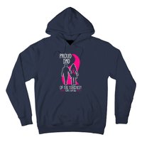 Proud Dad Breast Cancer Awareness Pink Ribbon Girl Warrior Hoodie