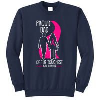 Proud Dad Breast Cancer Awareness Pink Ribbon Girl Warrior Sweatshirt