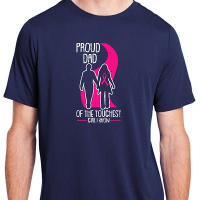 Proud Dad Breast Cancer Awareness Pink Ribbon Girl Warrior Adult ChromaSoft Performance T-Shirt