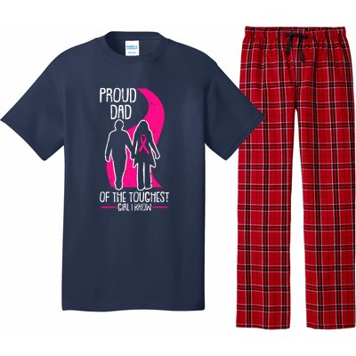 Proud Dad Breast Cancer Awareness Pink Ribbon Girl Warrior Pajama Set