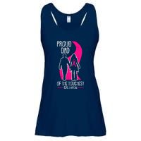 Proud Dad Breast Cancer Awareness Pink Ribbon Girl Warrior Ladies Essential Flowy Tank