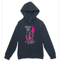 Proud Dad Breast Cancer Awareness Pink Ribbon Girl Warrior Urban Pullover Hoodie