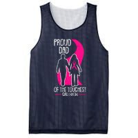 Proud Dad Breast Cancer Awareness Pink Ribbon Girl Warrior Mesh Reversible Basketball Jersey Tank