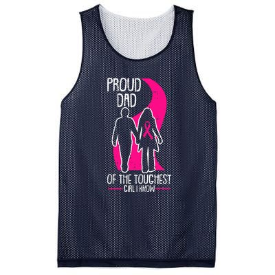 Proud Dad Breast Cancer Awareness Pink Ribbon Girl Warrior Mesh Reversible Basketball Jersey Tank