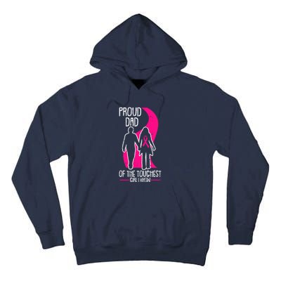 Proud Dad Breast Cancer Awareness Pink Ribbon Girl Warrior Tall Hoodie