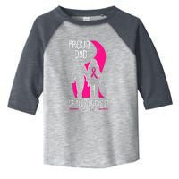 Proud Dad Breast Cancer Awareness Pink Ribbon Girl Warrior Toddler Fine Jersey T-Shirt