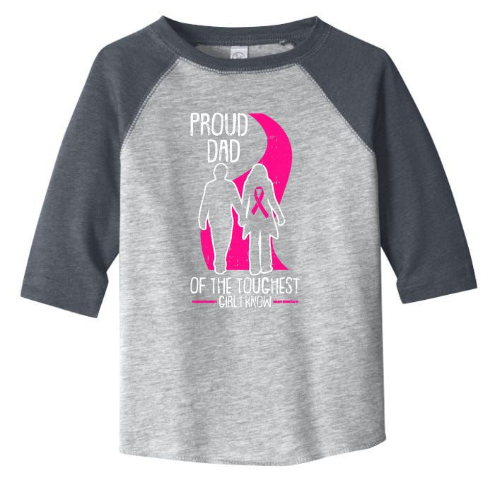 Proud Dad Breast Cancer Awareness Pink Ribbon Girl Warrior Toddler Fine Jersey T-Shirt