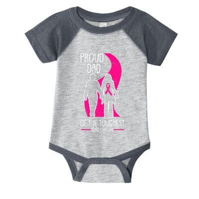 Proud Dad Breast Cancer Awareness Pink Ribbon Girl Warrior Infant Baby Jersey Bodysuit