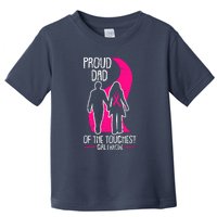 Proud Dad Breast Cancer Awareness Pink Ribbon Girl Warrior Toddler T-Shirt