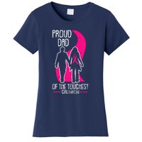 Proud Dad Breast Cancer Awareness Pink Ribbon Girl Warrior Women's T-Shirt