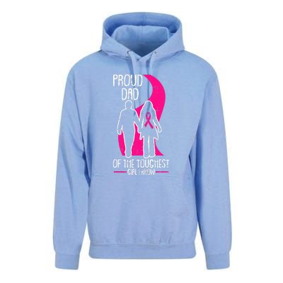 Proud Dad Breast Cancer Awareness Pink Ribbon Girl Warrior Unisex Surf Hoodie