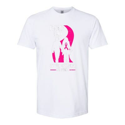 Proud Dad Breast Cancer Awareness Pink Ribbon Girl Warrior Softstyle CVC T-Shirt