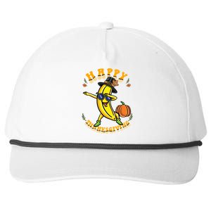 Pilgrim Dabbing Banana Happy Thanksgiving Gift Snapback Five-Panel Rope Hat