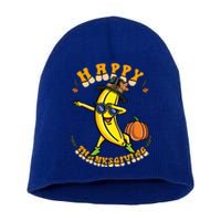 Pilgrim Dabbing Banana Happy Thanksgiving Gift Short Acrylic Beanie