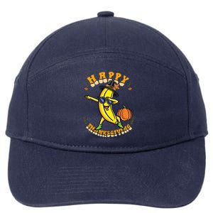 Pilgrim Dabbing Banana Happy Thanksgiving Gift 7-Panel Snapback Hat