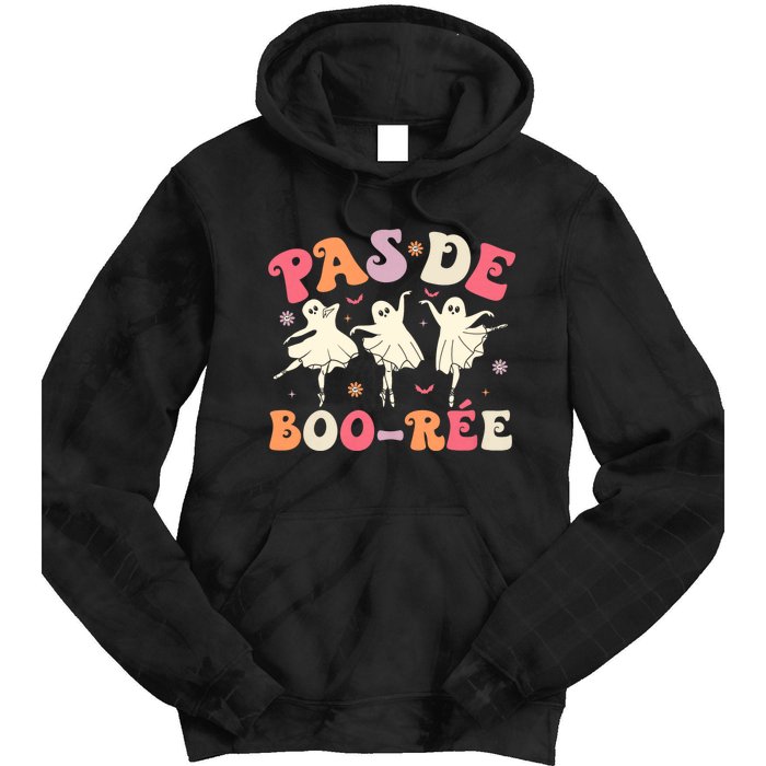 Pas De BooréE Cute Ballet Ghosts Dancing Teachers Halloween Tie Dye Hoodie