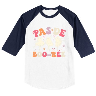 Pas De BooréE Cute Ballet Ghosts Dancing Teachers Halloween Baseball Sleeve Shirt