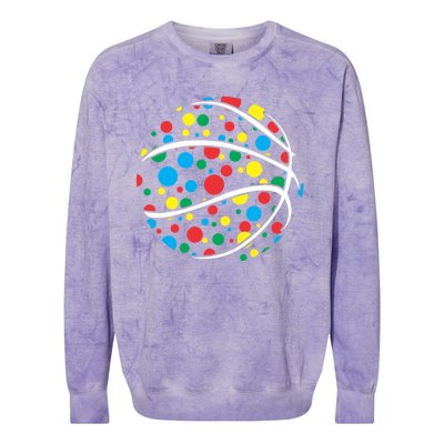 Polka Dots Basketball International Dot Day Colorblast Crewneck Sweatshirt