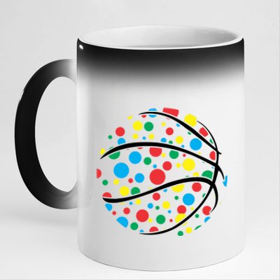 Polka Dots Basketball International Dot Day 11oz Black Color Changing Mug