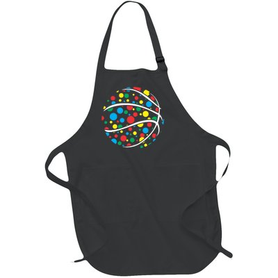 Polka Dots Basketball International Dot Day Full-Length Apron With Pockets