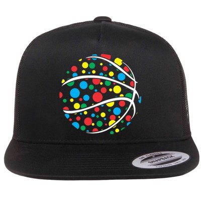 Polka Dots Basketball International Dot Day Flat Bill Trucker Hat