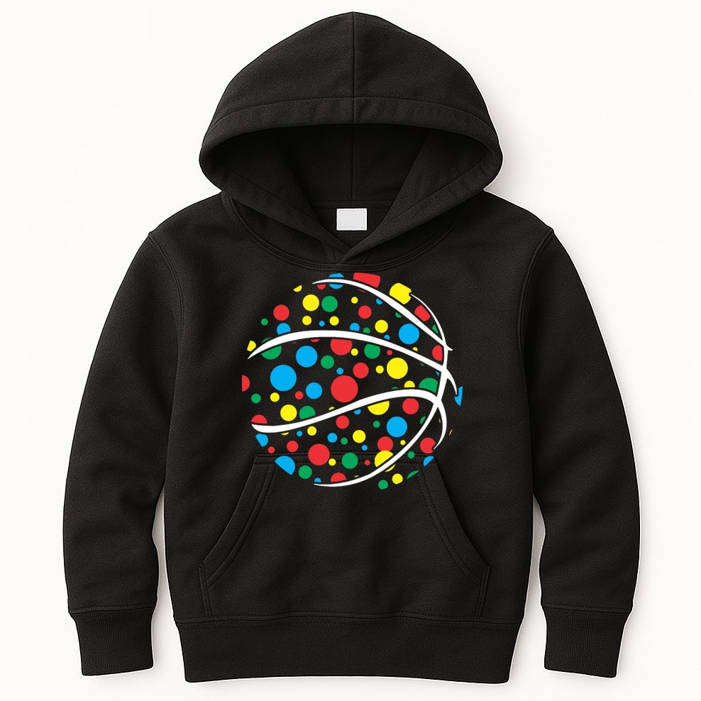 Polka Dots Basketball International Dot Day Kids Hoodie