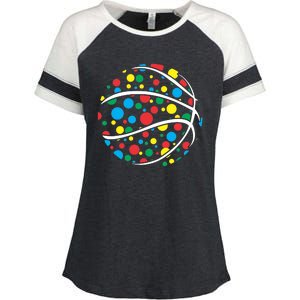 Polka Dots Basketball International Dot Day Enza Ladies Jersey Colorblock Tee