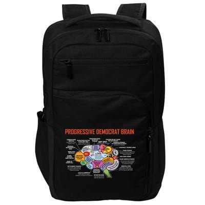 Progressive Democrat Brain Diagram Funny Impact Tech Backpack