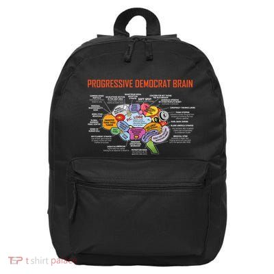 Progressive Democrat Brain Diagram Funny 16 in Basic Backpack